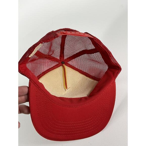 Vintage BBA TOUR Red And Gold Mesh Snapback Trucker Hat Cap Bowling 1970s - Picture 6 of 8
